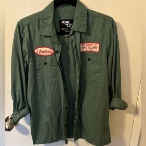 Friday the 13th Jason Voorhees button down work shirt.